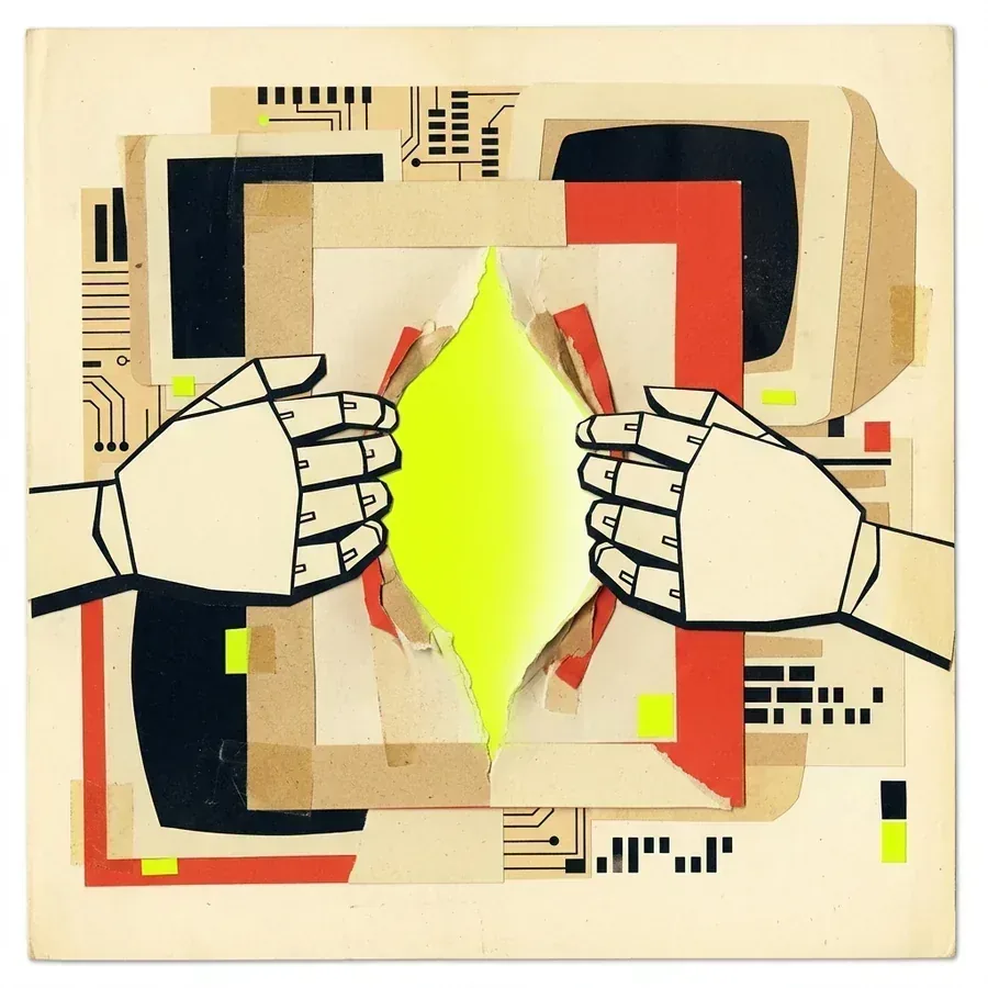 Abstract editorial artwork titled Frame / Gesture